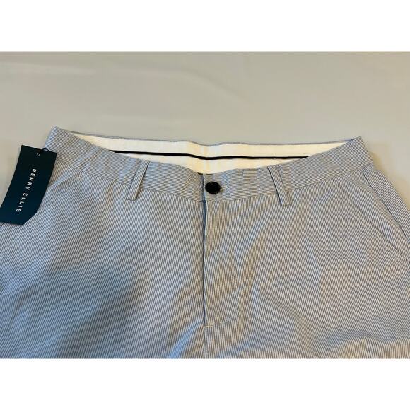NWT Perry Ellis Pinstripe Slim Fit Shorts Mens 32 9" Inseam Quiet Luxury Preppy - Picture 7 of 14